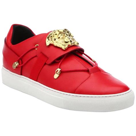 versace red studded sneakers|Versace red bottom shoes.